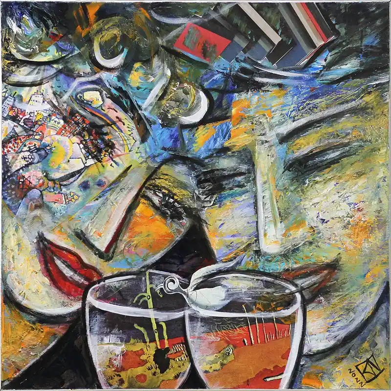 Moderne Kunst: Weltliche Freuden II, K. Namazi, Original/Unikat Super-Preis