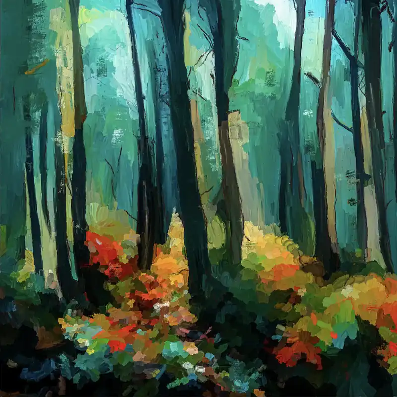 Beliebt Moderne Kunst: "Herbstwald", H. Mühlbauer-Gardemin, Original/serielles Unikat