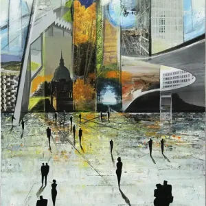 Moderne Kunst: "Das alte Europa trifft die Moderne III", K. Namazi, Original/Unikat Billig