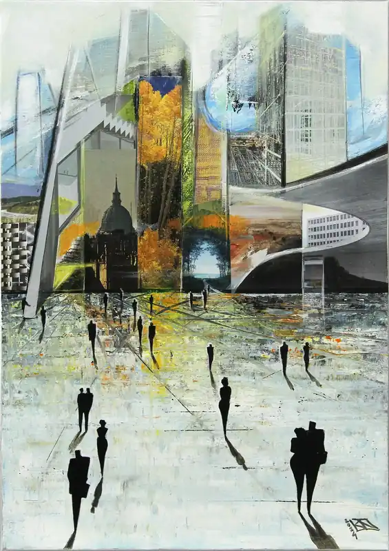 Moderne Kunst: "Das alte Europa trifft die Moderne III", K. Namazi, Original/Unikat Billig