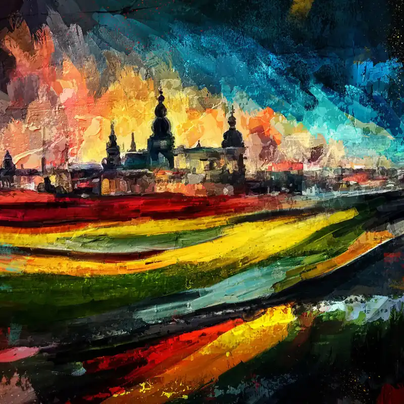 Ausverkauf Moderne Kunst: "Dresden an der Elbe", H. Mühlbauer-Gardemin, Original/serielles Unikat