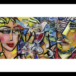 Fineartprint, signiert: "Der Weinkenner II", K. Namazi, limitierte Edition auf Papier, Nr. 1/150 Billig