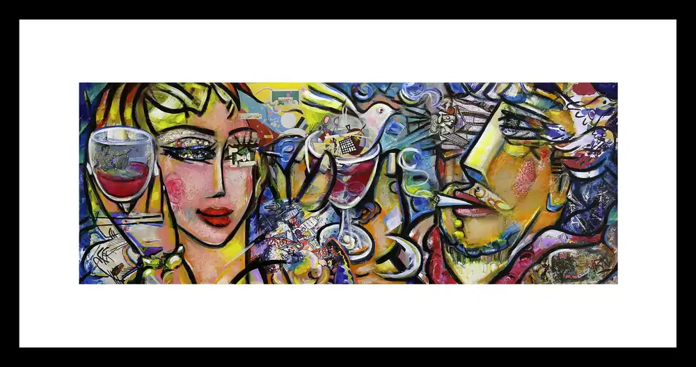 Fineartprint, signiert: "Der Weinkenner II", K. Namazi, limitierte Edition auf Papier, Nr. 1/150 Billig