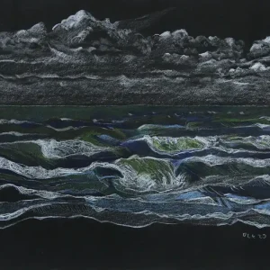 F.O. Haake: "Wellen und Wolken", originale Zeichnung/Unikat auf Papier Saisonangebot