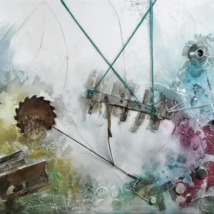 Acrylgemälde, A. Freymuth: "MASHINE", XL-Format (E) Kostenloser Rückversand