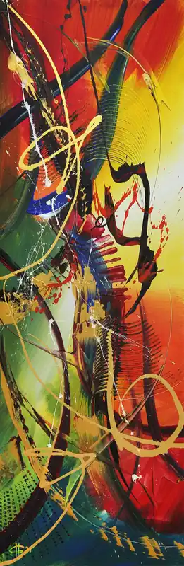 Originalgemälde: "Karma des Glücks II", G. Hung, Unikat Preis Gesenkt