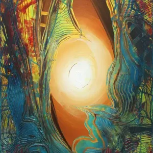 Unikat: "Upstream II", Originalgemälde, J. Fernandez, Acrylbilder Sichere Zahlung
