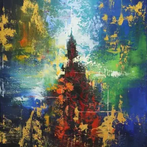 Originalgemälde: "Tempelberg I", G. Hung, Unikat Sale