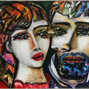 Sofort Bestellen Moderne Kunst: "Gegensätze ziehen sich an I", K. Namazi, Original/Unikat
