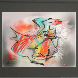 Digitale Grafik, Dirk Hille: "Buntkopf", Nr. 3/3 auf Papier, inkl. Rahmen Expressversand