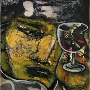 Moderne Kunst: "In vino veritas I", K. Namazi, Original/Unikat Nur Für Kurze Zeit