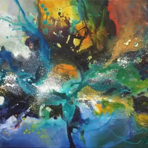 Preisknaller Originalgemälde: "Das Universum II", G. Hung, Unikat