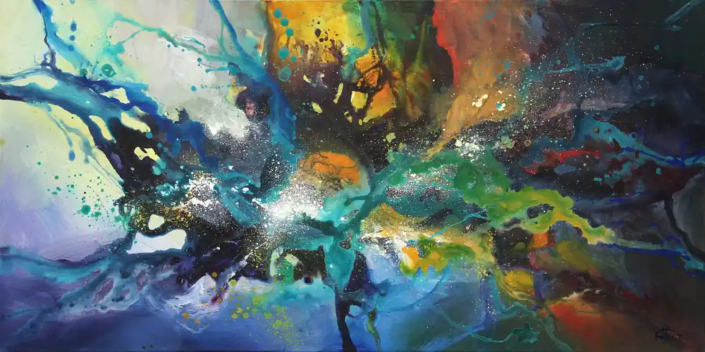 Preisknaller Originalgemälde: "Das Universum II", G. Hung, Unikat