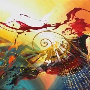 Begrenztes Angebot Originalgemälde: "Quell der Freude III", G. Hung, Unikat