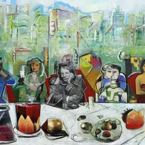 Kunstdruck, signiert: "Drinking with Picasso", K. Namazi, Edition, Nr. 1/100 Schnäppchen