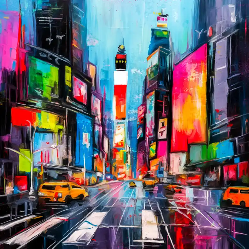 Kracherpreis Moderne Kunst: "New York Times Square", H. Mühlbauer-Gardemin, Original/serielles Unikat