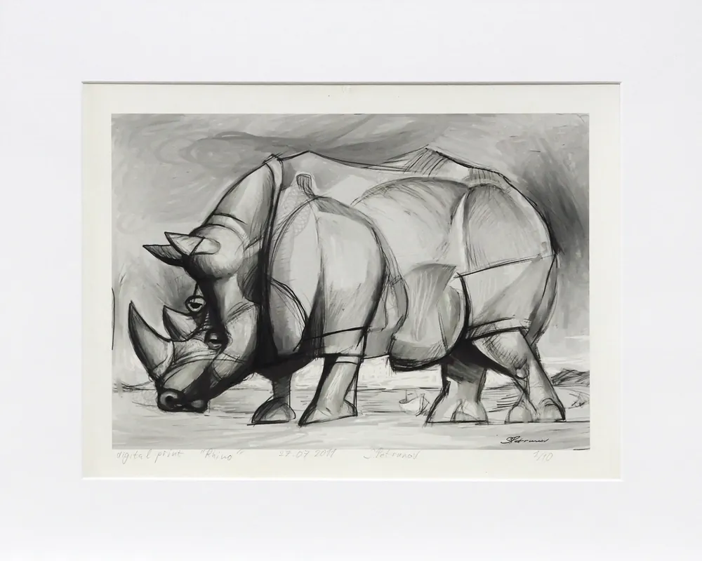 S. Petrunov: "Rhino", limitierter Kunstdruck Sofort Bestellen