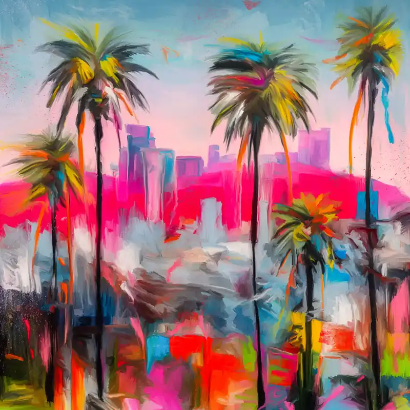 Moderne Kunst: "Hollywood View", H. Mühlbauer-Gardemin, Original/serielles Unikat Angebot