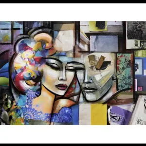 Fineartprint, signiert: "Romantische Geometrie II", K. Namazi, limitierte Edition auf Papier, Nr. 3/150 Neue Kollektion