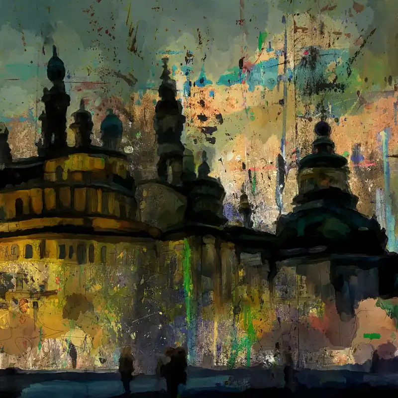 Wochenendangebot H. Mühlbauer-Gardemin: "Stadt an der Elbe", Moderne Pop Art, Original/serielles Unikat