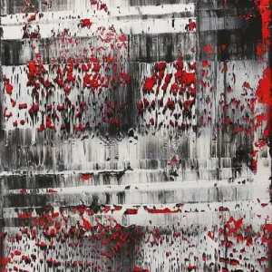 Neue Kollektion K. Sokoll: "Black & White, Red 2", Originalgemälde (Unikat)