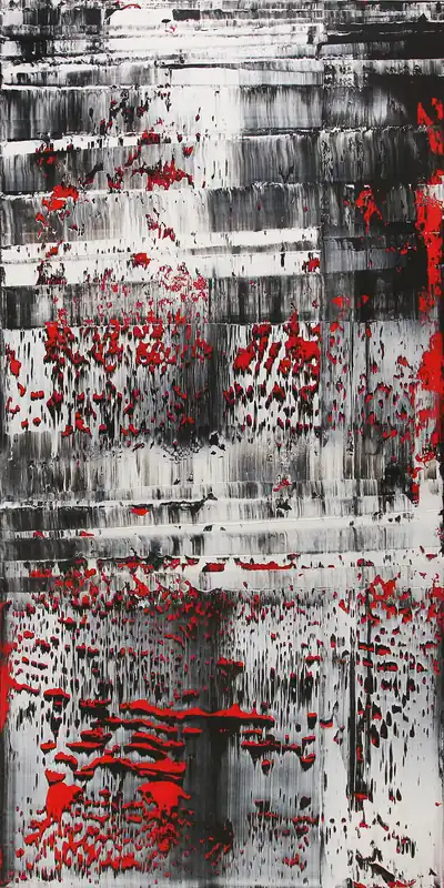 Neue Kollektion K. Sokoll: "Black & White, Red 2", Originalgemälde (Unikat)