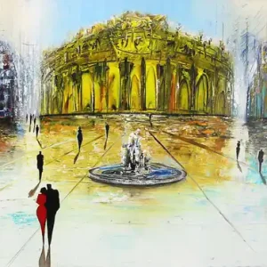 Neue Kollektion K. Namazi: "Marktplatz I", originales Acrylgemälde (Unikat) (A)