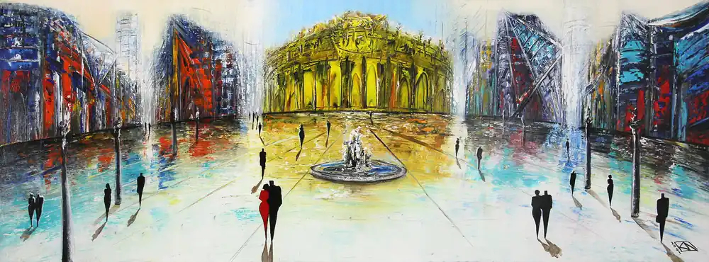 Neue Kollektion K. Namazi: "Marktplatz I", originales Acrylgemälde (Unikat) (A)