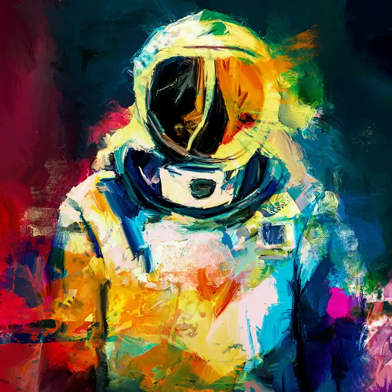 Moderne Pop Art: Life on Mars, H. Mühlbauer-Gardemin, Original/serielles Unikat Schneller Versand