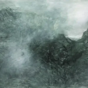 Acrylgemälde: "Berge im Nebel", Original/Unikat, L. Wünsche Kostenloser Rückversand