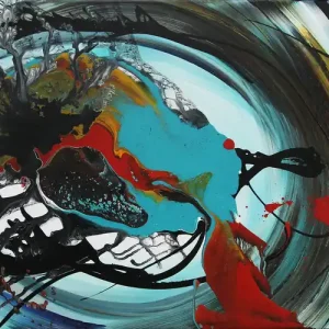 Schneller Versand Originalgemälde: "Final Frontier III", G. Hung, Unikat