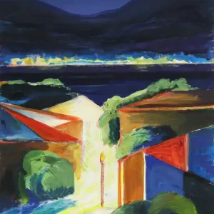 Kostenfreie Lieferung Zeitgenössische Acrylmalerei: "Gargano, Gardasee", M. Cieśla, Original (Unikat)
