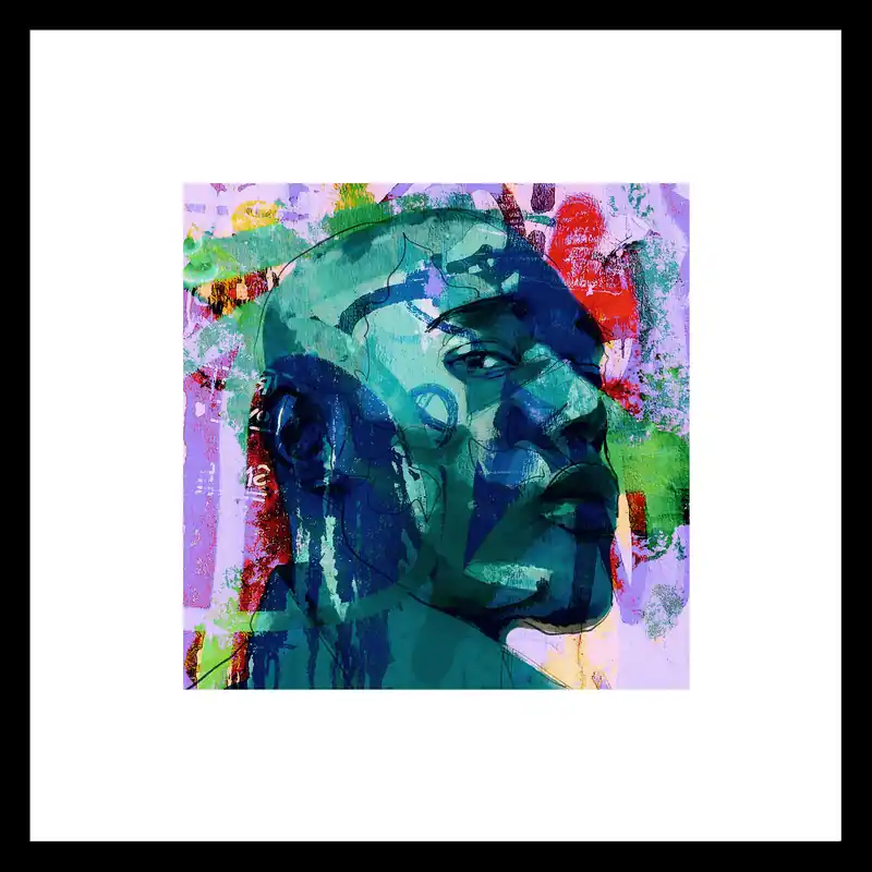 Fineartprint, signiert: "Porträt Mann I", Holger Mühlbauer-Gardemin, limitierte Edition auf Papier, Nr. 1/150 Zertifiziert