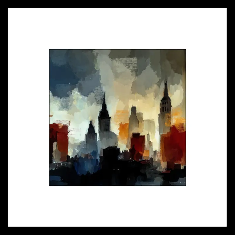 Fineartprint, signiert: "Skyline", Holger Mühlbauer-Gardemin, limitierte Edition auf Papier, Nr. 1/150 Neue Ware