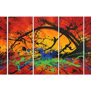 Abstrakte Originalkunst : "Kosmische Eruption II", G. Hung, Unikat Expressversand