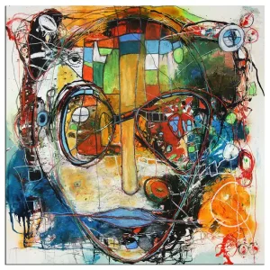 Finale Aktion Expressive Acrylmalerei, I. Schmidt: "Mit der Stadt verbunden", Originalgemälde (Unikat)