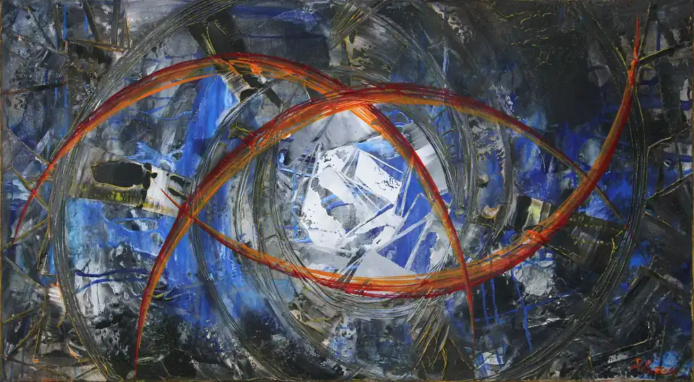 Abstraktes Originalgemälde: "Wilde Wasser II", R. König, Unikat Neue Ware