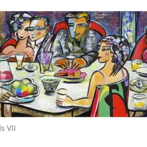 Limitierte Edition auf Papier, K. Namazi: "Dinner with Friends VII", Fineartprint, Kollektion E&K Markenware