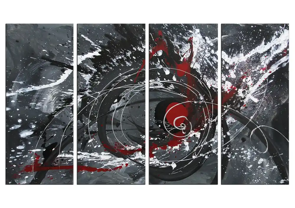 Garantierte Lieferung Abstrakte Originalkunst : "Kosmische Eruption I", G. Hung, Unikat
