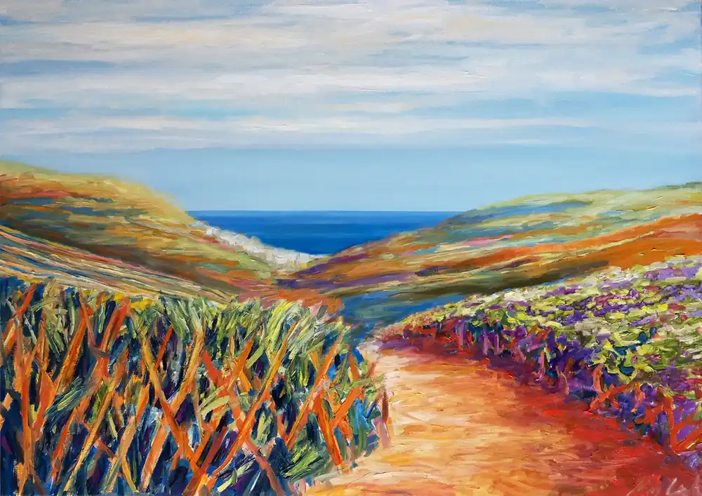 Saisonangebot M. Cieśla: "Toskanischer Morgen", Original/Unikat, Expressionistisches Ölgemälde