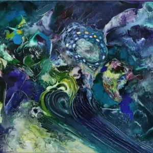 Ölbild abstrakt, B. Ossowski: "Blumenhimmel für dich", Originalgemälde (Unikat) Beliebt