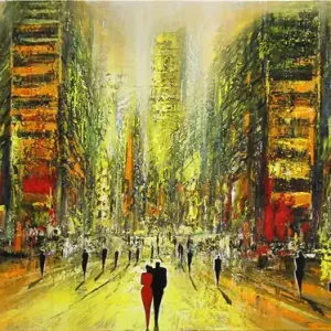 Acrylgemälde , K. Namazi: "Fulminante Abendszene I", (Original/Unikat) Letzte Chance