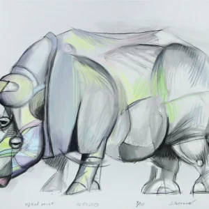 Limitierter Kunstdruck, Stefan Petrunov: "Rhino 3" (A) Echt