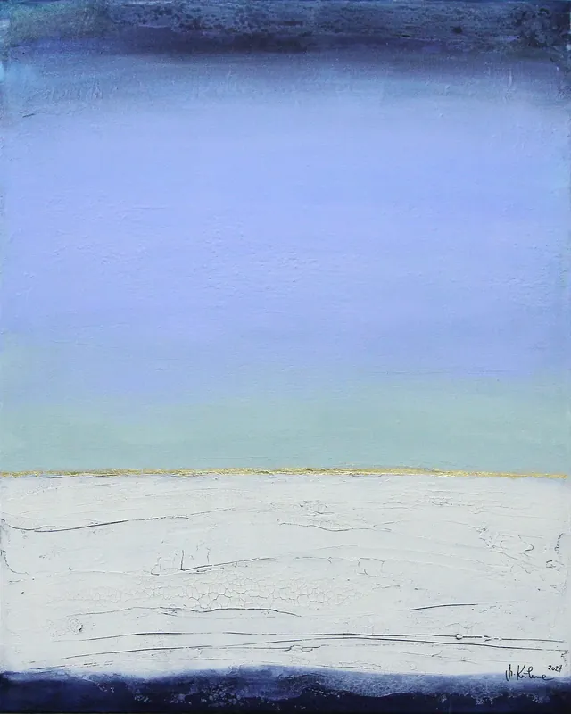 Preisreduziert M.Kühne: "Golden Horizon V", modernes Originalgemälde (Unikat)