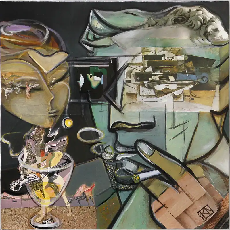Moderne Kunst: Surreales Paar III, K. Namazi, Original/Unikat Garantierte Lieferung