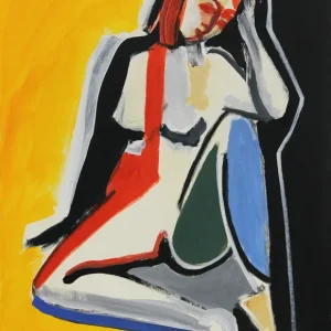 Zeitgenössische Acrylmalerei: "Mädchen, in der Sonne", M. Cieśla, Original (Unikat) Kostenloser Rückversand