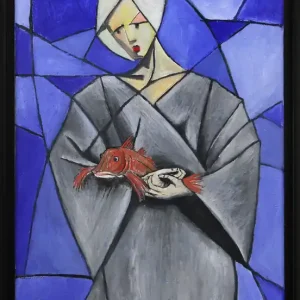 C. Blechschmidt: "Die Fischerin", Original/Unikat, zeitgenössisches Ölgemälde Sonderangebot