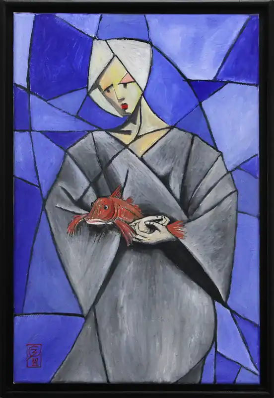 C. Blechschmidt: "Die Fischerin", Original/Unikat, zeitgenössisches Ölgemälde Sonderangebot