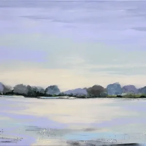 Neu M. Kühne: "Flussufer im Winter", Edition, signierter Kunstdruck, Nr. 1/100