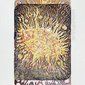 Sichere Zahlung F.O. Haake: "Ohne Titel - Unikat", originale Grafik/serielles Unikat, mehrfarbiger Linoldruck